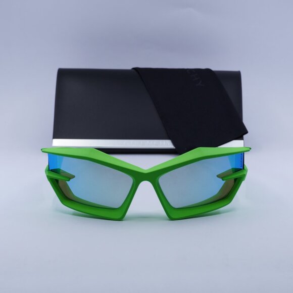 Givenchy GV40049U 94C Geometric Sunglasses - Green/Blue Mirror - Picture 2 of 8